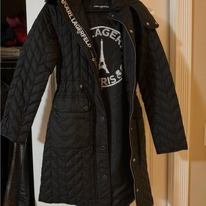 Karl Lagerfeld Black Quilted Puffer Jacket